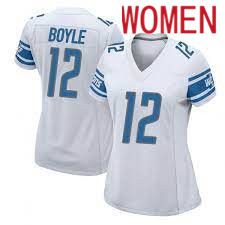 Women Detroit Lions #12 Tim Boyle Nike White Game Player NFL Jersey